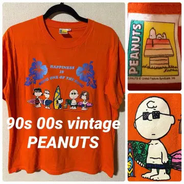 빈티지 90s 00s PEANUTS 남성용 M 티셔츠 서핑 하와이