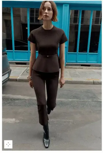 ZARA 새상품 벨트 니트 페플럼 상의