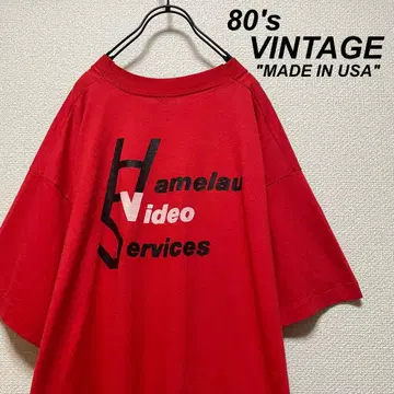 USA제 80s 빈티지 티셔츠 백 프린트 블랙 택 싱글 스티치