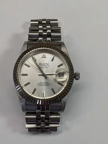 ELGIN AUTOMATIC DELUXE 자동 와인딩 결함 있는 손목시계