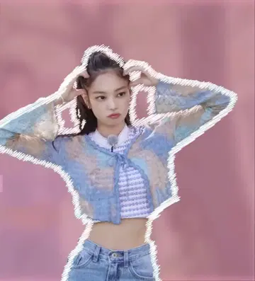 OJOS 제니 착용 원피스 가디건 셋업