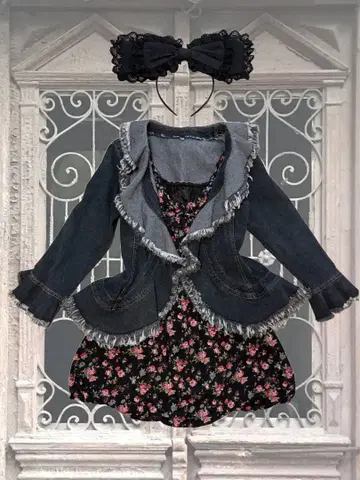 00s 히메카지 모리걸 military fairygrunge 데님 자켓