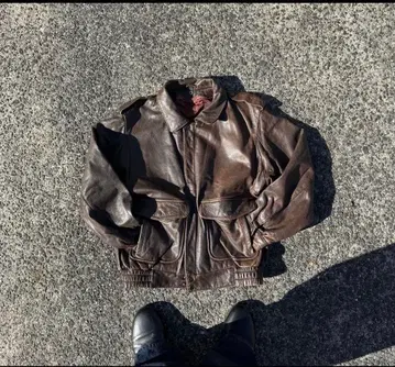 80s vintage A2 type real leather jacket