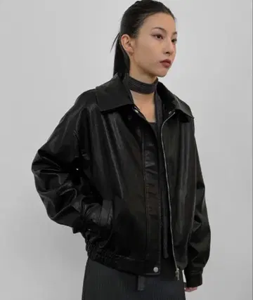BLACKUP 인조 가죽 자켓 블랙