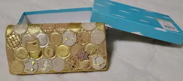 새상품급 상자 포함 츠모리치사토 패치워크 장지갑 별 모양 스터드 부착