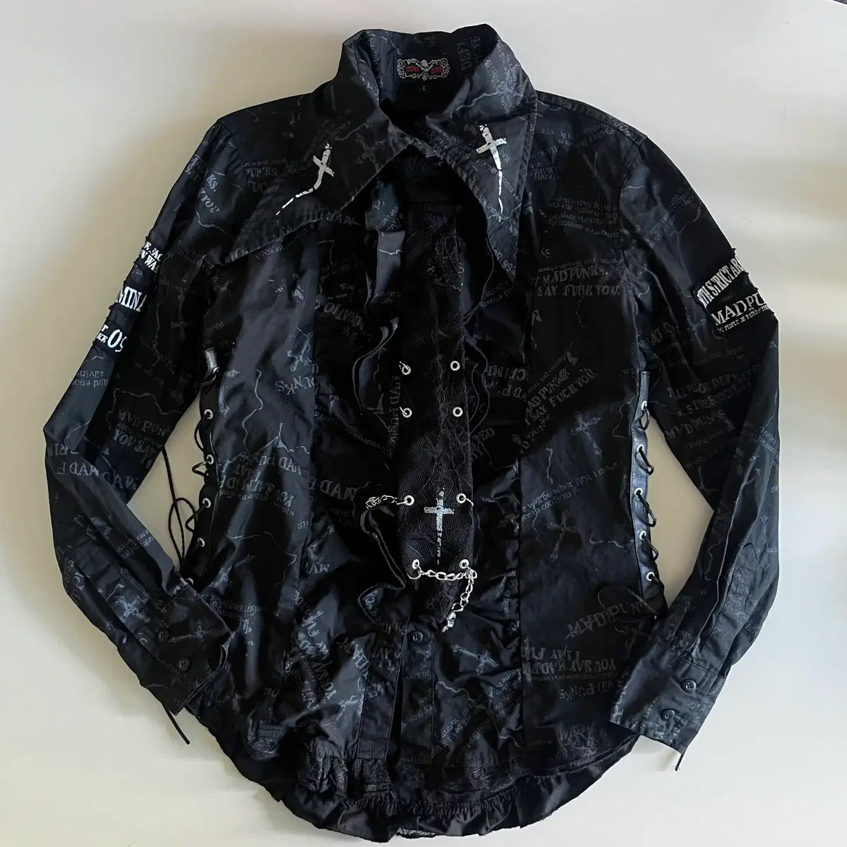 トップス mad punks gothic blouse archive MAD PUNKS Check Lace-up Shirt | Bunjang Global