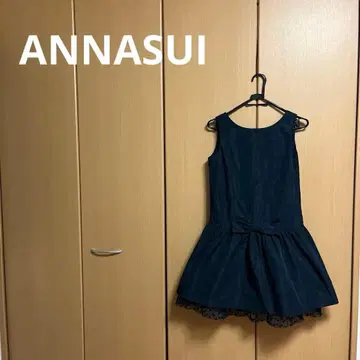 I ANNASUI 안나수이 슬리브리스 원피스 리본 포함 블랙