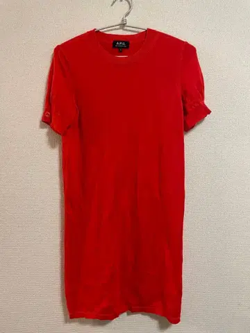 A.P.C. 면 100% 썸머 니트 원피스 레드 사이즈 S