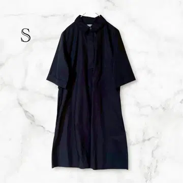 코스 코튼 혼방 반팔 셔츠 네이비 34(S)
