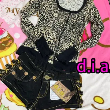 d.i.a. 새상품 사이드링 레이스 데님 숏 팬츠
