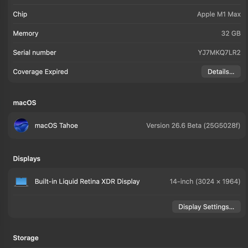 맥북 M1 MAX 32GB ram, SSD 1TB 14인치
