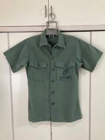 가격 인하 처분가! USMC 밀리터리 셔츠 빈티지 70년대 올리브