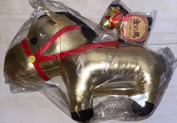 황금 말 BIG 봉제 인형 황금 말 마스코트 봉제 인형 키링 세트