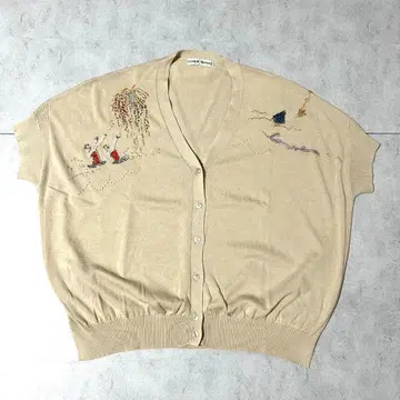 [ 레어 ] TSUMORI CHISATO 비즈 자수 베이지 가디건