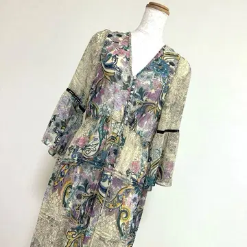 ZARA 자라 롱 원피스 에스닉 쉬폰 trf 티어드