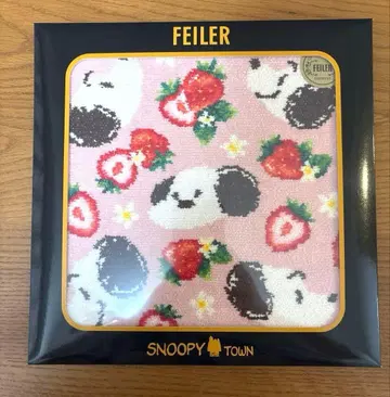 FEILER SNOOPY 손수건 스트로베리 핑크