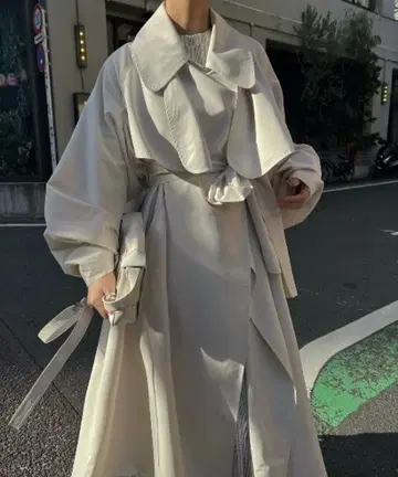 볼륨 슬리브 트렌치코트 스프링 코트