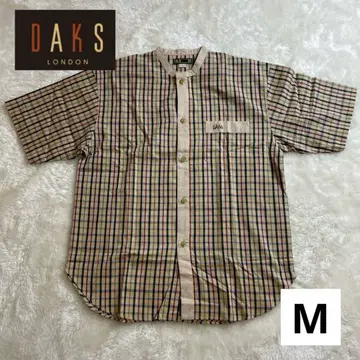 새상품급 DAKS 닥스 반팔 체크 셔츠 코튼 린넨 M