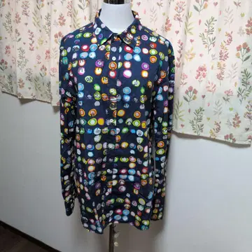 새상품급 Desigual 컬러풀 도트 무늬 긴팔 셔츠