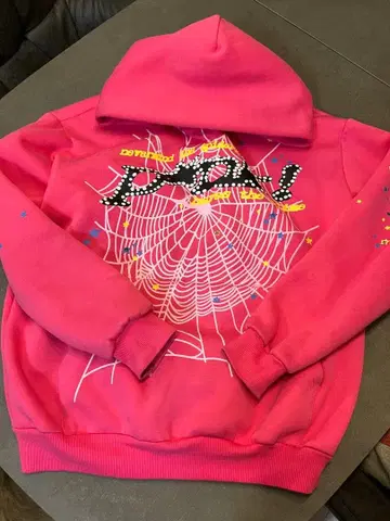 sp5der 스파이더 후드티 핑크
