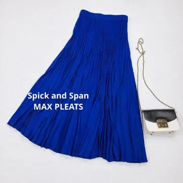 Spick&Span 프렌치 린넨 플리츠 스커트 로얄 블루