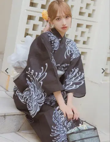 tika 세퍼레이트 유카타 난키쿠 고전 레트로 모던 블랙 블랙