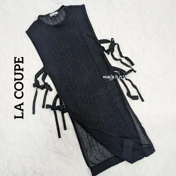 LACOUPE [택 포함] 라쿠프 사이드 리본 롱베스트