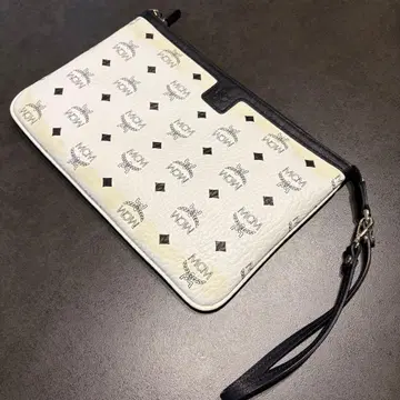 MCM 클러치백 모노그램 화이트 블랙