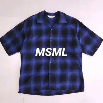 MSML DRAGON ASH kj 옴브레 체크 셔츠 반팔 셔츠
