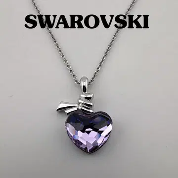 컨디션 최상 SWAROVSKI 스와로브스키 하트 목걸이 퍼플