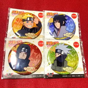 NARUTO 글리터 캔뱃지 4점 카카시 이타치 사스케 나루토