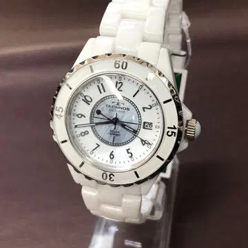 TECHNOS Exclusive TE9002TW 솔라 세라믹 손목시계