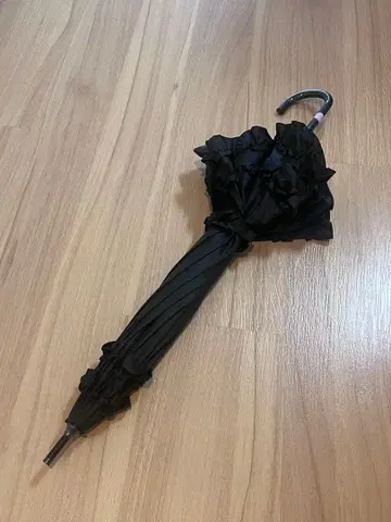 프릴 달린 로리타 양산 자외선 90% 컷 블랙