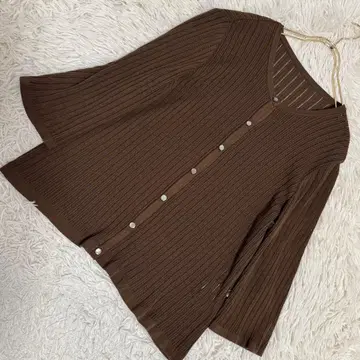Leilian 가디건 브라운 17호 깔끔 캐주얼 비침
