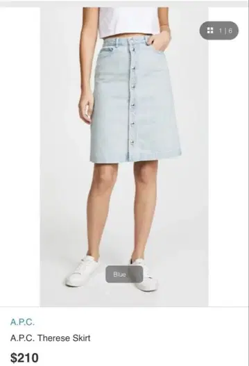 A.P.C. Therese Skirt 데님 스커트 프론트 버튼 구제 의류
