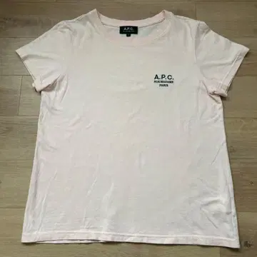A.P.C. 로고 자수 티셔츠 핑크 L 사이즈