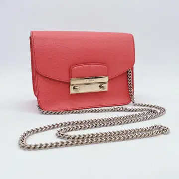 FURLA 훌라 숄더백 메트로폴리스 체인 가죽 핑크