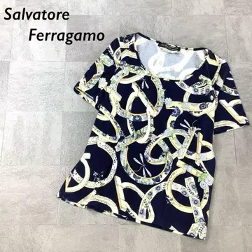 새상품급 Salvatore Ferragamo 이탈리아제 올 패턴 T셔츠