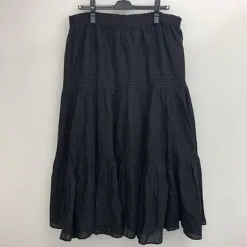 relum 블랙 티어드 롱 스커트