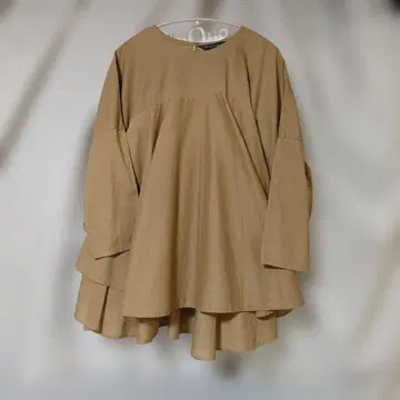 mizuiro ind 긴팔 플레어 블라우스 브라운