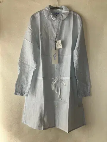 새상품 le glazik 블루 핀스트라이프 튜닉 원피스
