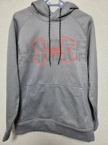 언더아머 UNDER ARMOUR 후드티 그레이 빅 로고 S