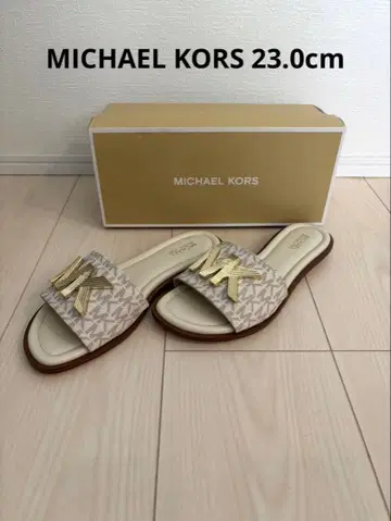 MICHAEL KORS MK 로고 슬라이드 샌들 23.0cm