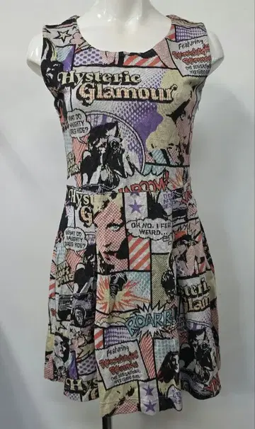HYSTERIC GLAMOUR 슬리브리스 코믹 패턴 원피스 y90