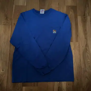 BEN DAVIS 포켓 부착 긴팔 티셔츠 블루