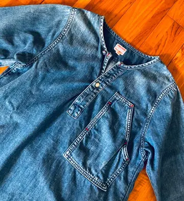 DENIM&DUNGAREE 인디고 염색 데님 풀오버