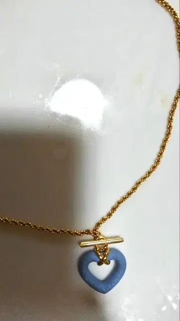 WEDG WOOD 하트 모티브 목걸이 골드 블루