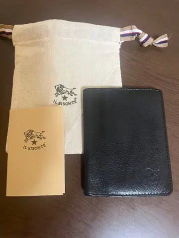 IL BISONTE 가죽 카드 케이스 블랙