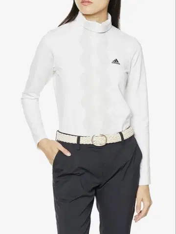 새상품, adidas 여성용 긴팔 모크넥 셔츠 화이트 사이즈 M