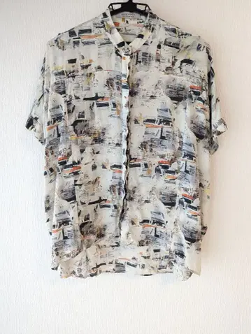 ALLSAINTS 올세인츠 실크 100% 올 패턴 반팔 셔츠 M